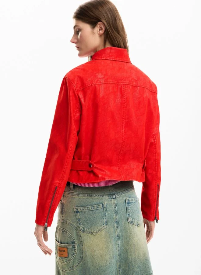 DESIGUAL Red Red faux leather jacket for Women | Best Price UAE